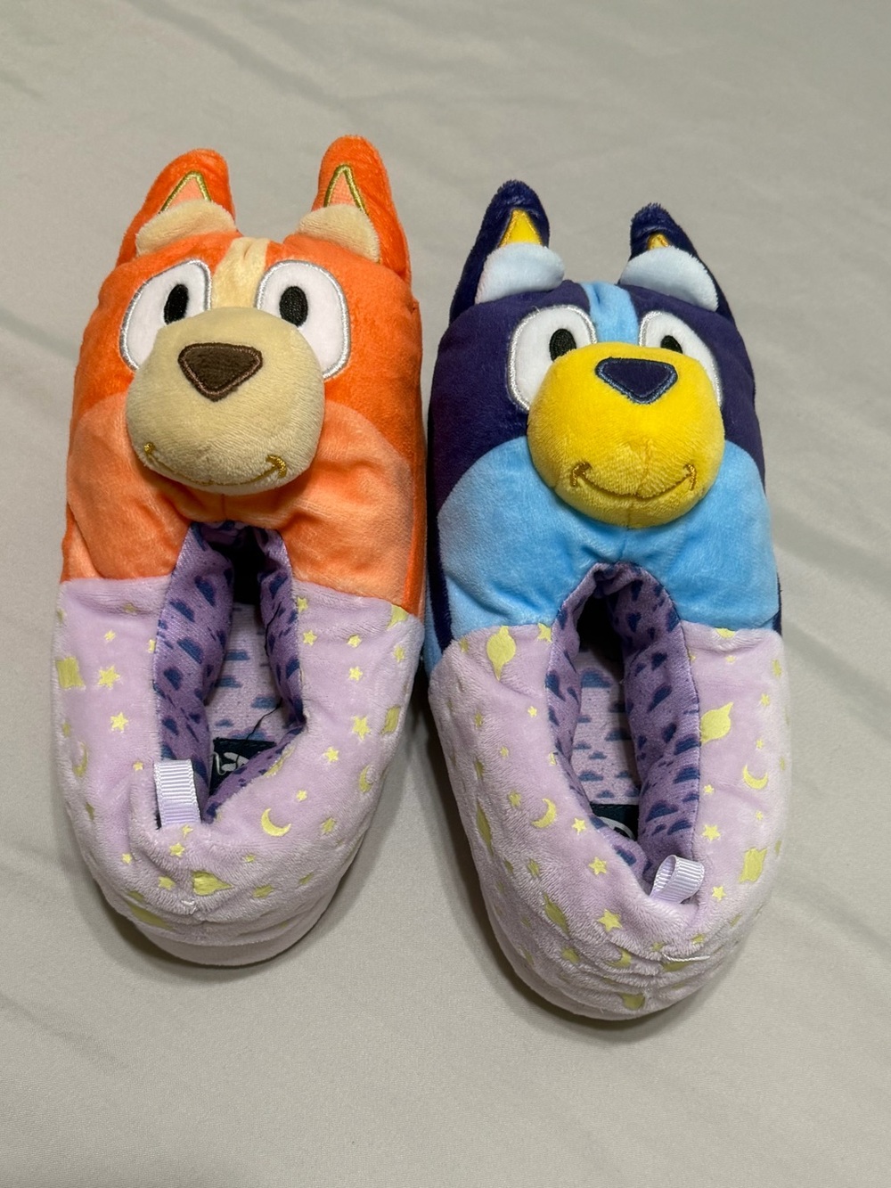 Bluey Plush Kids Slippers - Orange & Blue